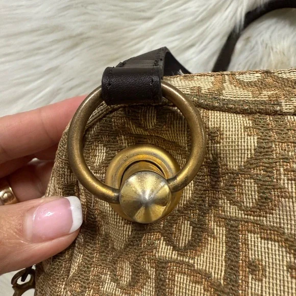 Authentic Dior Tan and Brown Monogram Shoulder Bag - Picture 9 of 16